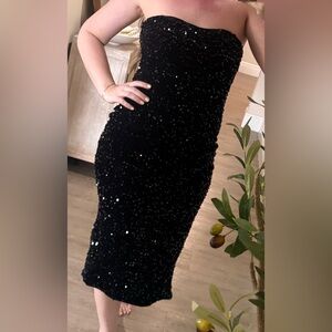 Elegant Black Sequin Dress